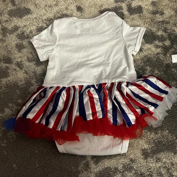 Baby Girl "MY 1st 4th of July" Onesie Tutu Shoes & Headband 0-3 Months (NEW) - Picture 3 of 4
